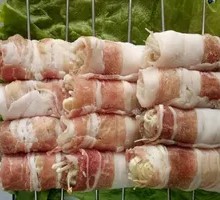 Pork Belly Rolls with Enoki Mushrooms