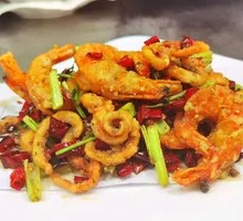 Dry-Fried Squid and Shrimp