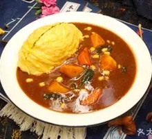 Vegetarian Curry Omelette Rice