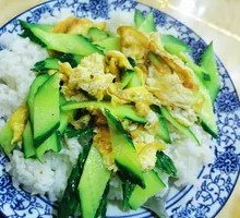 Cucumber and Egg Rice Bowl