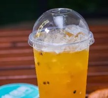 百香果椰果绿茶