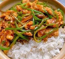 Green Pepper Shredded Pork Rice