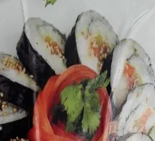 Egg Yolk and Pork Floss Seaweed Roll