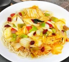 Spicy and Sour Napa Cabbage Noodles