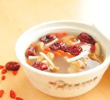 Pork Rib Soup with Tea Tree Mushrooms and Dumplings