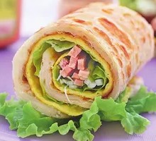 Pancake Wrapped with Ham
