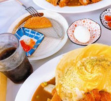 Thick Pork Cutlet Curry Omelette Rice