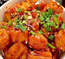Sweet and Sour Potato with Crispy Rice Noodles