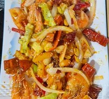 Fried Potato Chips Shrimp