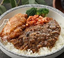 Braised Pork and Teriyaki Chicken Rice