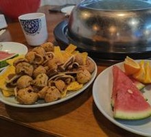 Seafood Buffet Condiments and Fruits