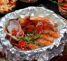 Aluminum-wrapped Scallops Rice Noodles