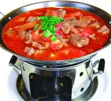 Stewed Beef Brisket with Tomatoes in Pot