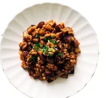 Minced Pork with Eggplant Noodles