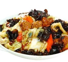 Chinese Cabbage, Black Mushroom, and Tofu Stir-fry