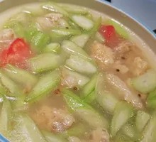 Fried Pork with Loofah Stew