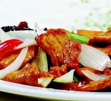 Onion Stir-Fry with Meat over Rice