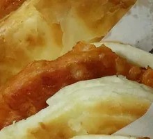 Layered Flatbread with Orange Chicken