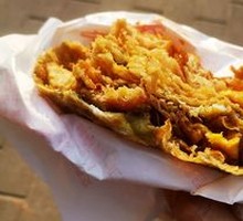 Double Egg Fruit Crisp with Fried Dough Twist Breakfast Wrap