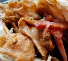 烧饼夹牛肉素肚