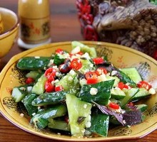 Fresh Perilla and Cucumber Salad