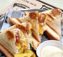 German Sausage Mashed Potato Salad Grilled Sandwich