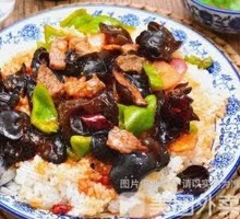 Wood Ear Mushroom Stir-Fry with Pork over Rice
