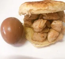 Braised Pancake with Chicken, Tofu, and Eggs