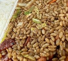 Soy Sauce Egg and Sausage Fried Rice