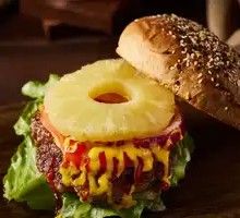 Hawaiian Fruit Beef Burger