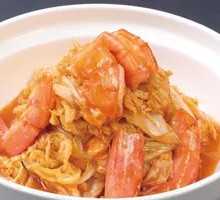 Braised Large Shrimp with Chinese Cabbage