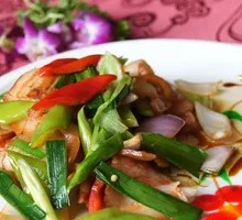 Garlic Shoot and Preserved Pork
