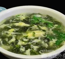 Braised Wok Seaweed and Egg Soup