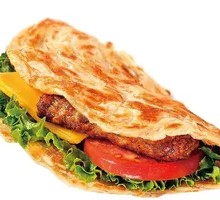 Hand-held Pancake with Egg and Chicken Cutlet