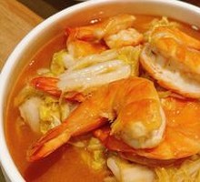 Braised Large Shrimp with Chinese Cabbage