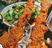 Grilled Pork with Large Skewers