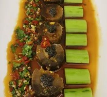 Sea Cucumber with Dipping Sauce and Caviar