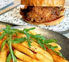 Honey Almond Cheese Fried Chicken Burger