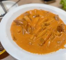 Wide Rice Noodles with Creamy Rice Cake