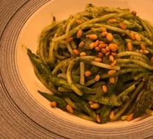 Fresh Asparagus Basil Pine Nut Pasta