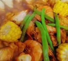 Stir-fried Large Shrimp in One Pot