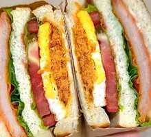 Ham Egg and Meat Floss Sandwich