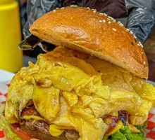 Delicious Egg Cheese Beef Burger