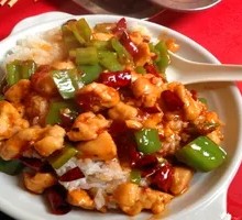 Spicy Chicken Cubes over Rice