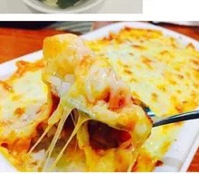 Korean Curry Chicken Cheese Rice Bake