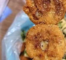 Lotus Root Stuffed Fried Skewers