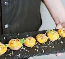 Cheese-Baked Button Mushrooms