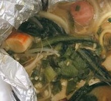 Aluminum-wrapped Scallops Noodles