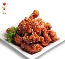 Korean Boneless Fried Chicken with Rice Cakes and Coke