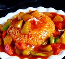 Braised Eggplant Rice Bowl